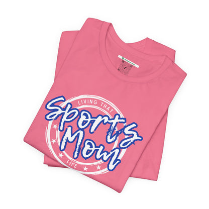 Sports Mom -- Blue Font (Adult Unisex Tee)