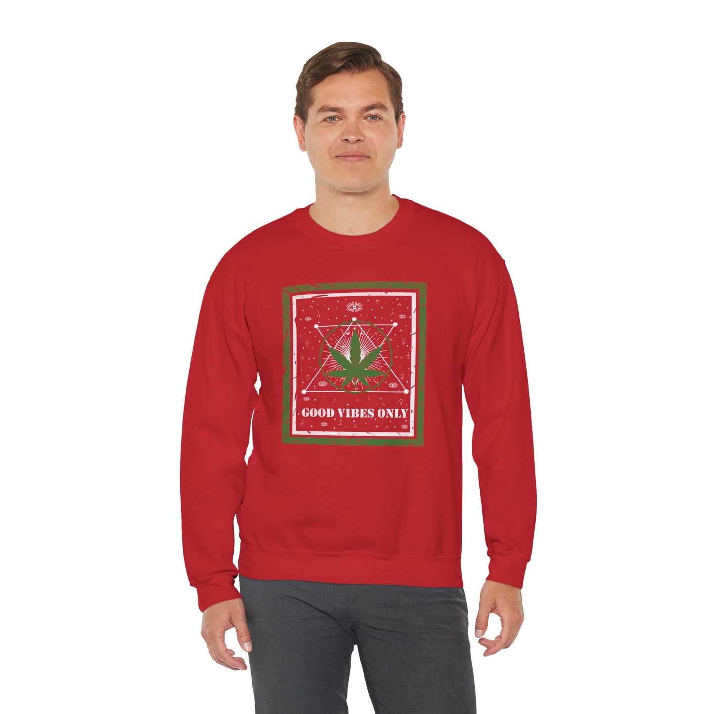 Cannabis -- Good Vibes Only (Adult Unisex Crewneck Sweatshirt)