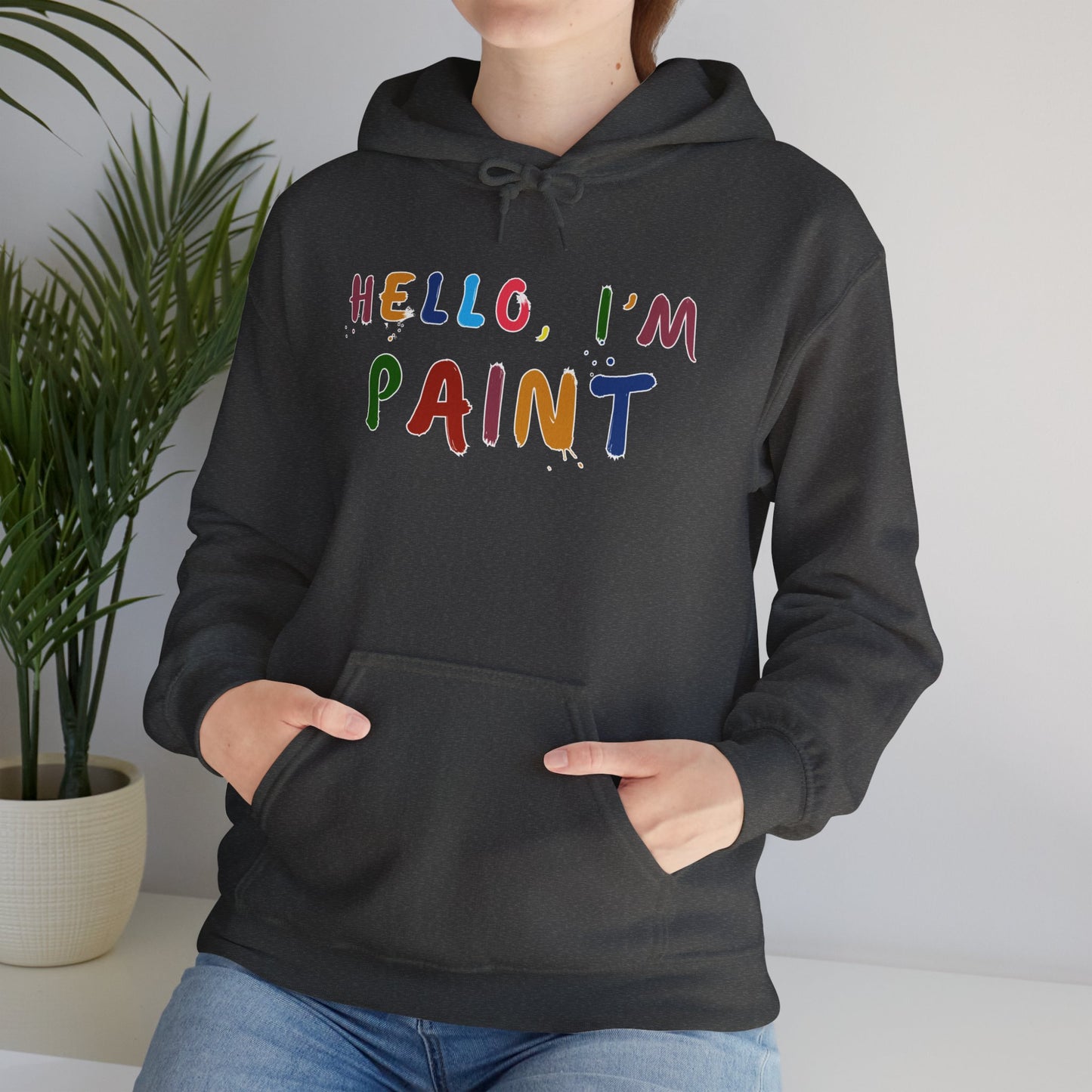 Matching Couple's Set -- Hello, I'm Paint (Adult Unisex Hooded Sweatshirt)