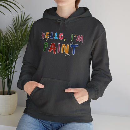 Matching Couple's Set -- Hello, I'm Paint (Adult Unisex Hooded Sweatshirt)