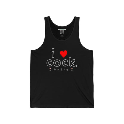 I Love Cocktails -- Playful Font (Adult Unisex Tank Top)
