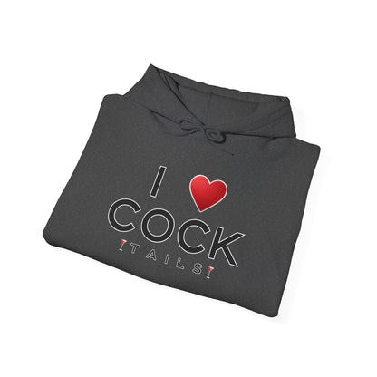 I Love Cocktails -- Simple Font (Adult Unisex Hooded Sweatshirt)