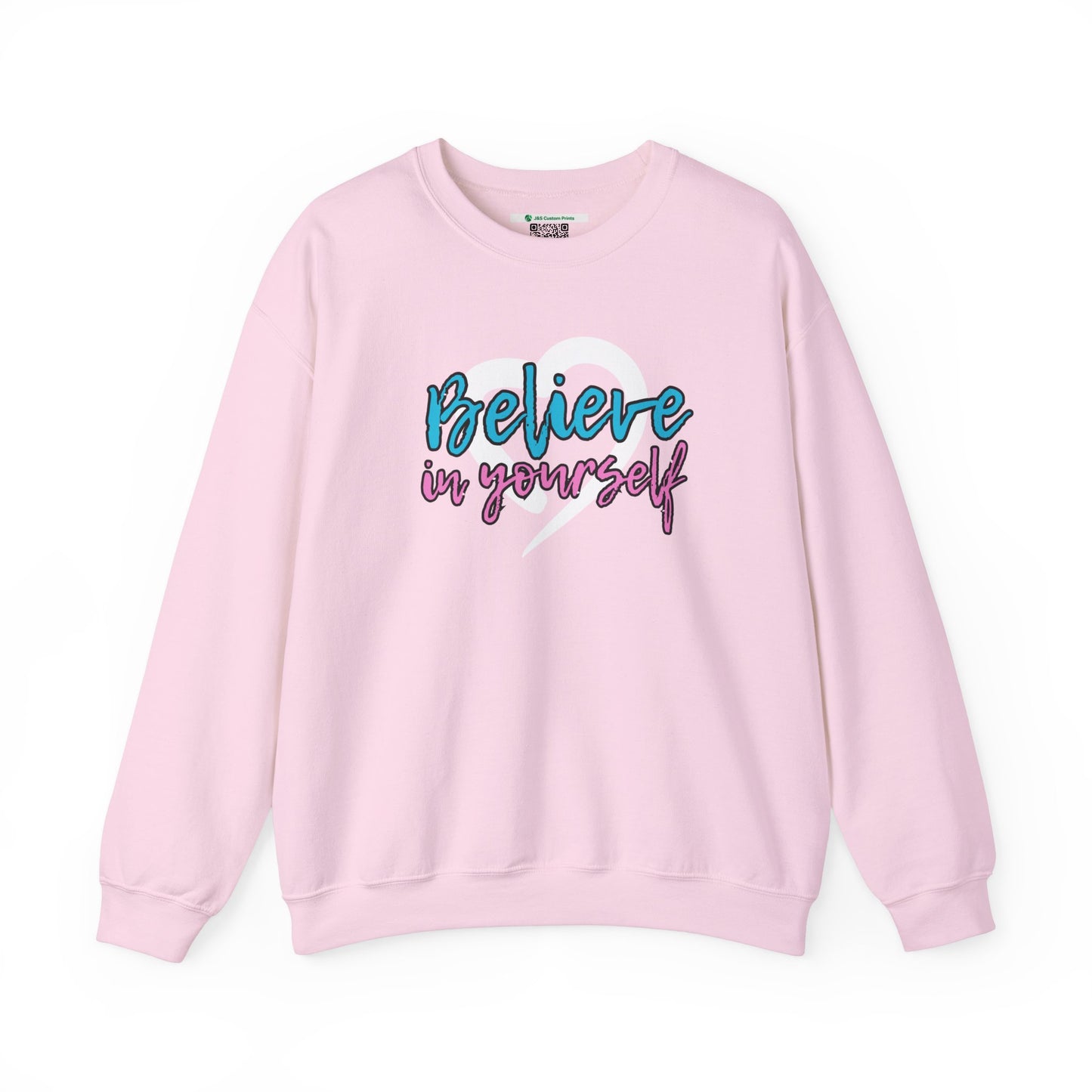 Believe In Yourself -- Blue/Pink (Adult Unisex Crewneck Sweatshirt)