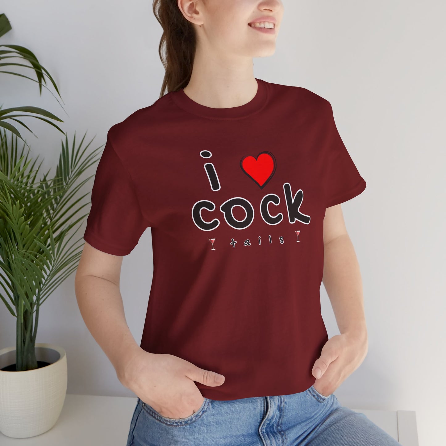 I Love Cocktails -- Playful Font (Adult Unisex Tee)