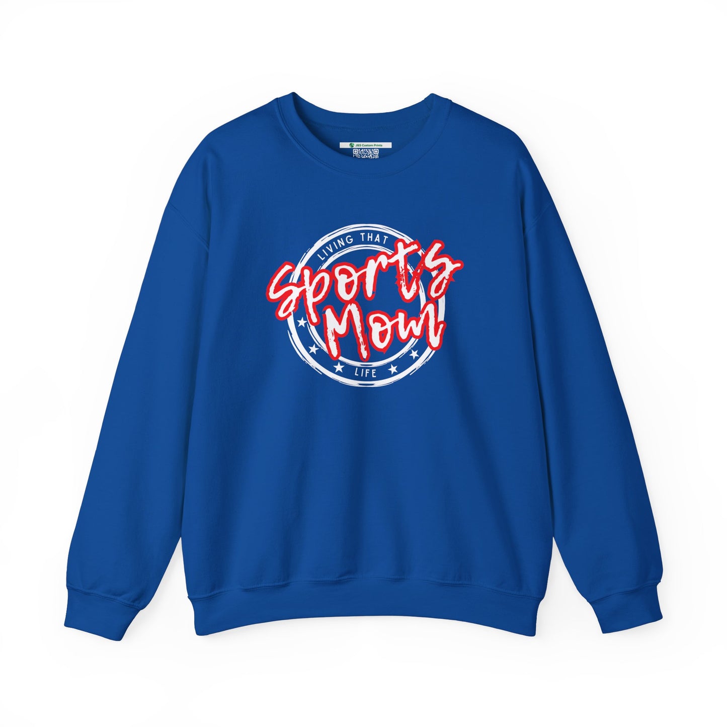 Sports Mom -- Red Font (Adult Unisex Crewneck Sweatshirt)
