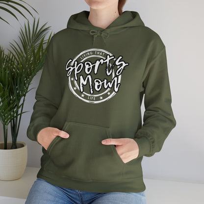 Sports Mom -- Black Font (Adult Unisex Hooded Sweatshirt)