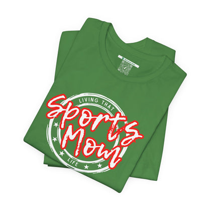 Sports Mom -- Red Font (Adult Unisex Tee)