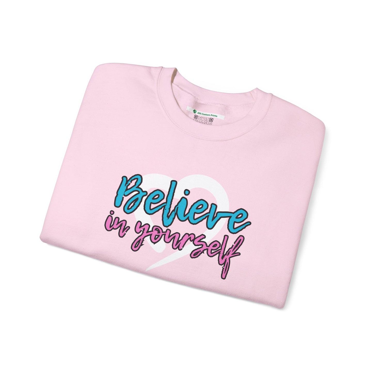 Believe In Yourself -- Blue/Pink (Adult Unisex Crewneck Sweatshirt)