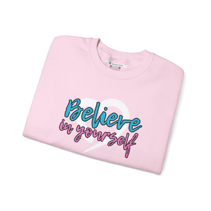 Believe In Yourself -- Blue/Pink (Adult Unisex Crewneck Sweatshirt)