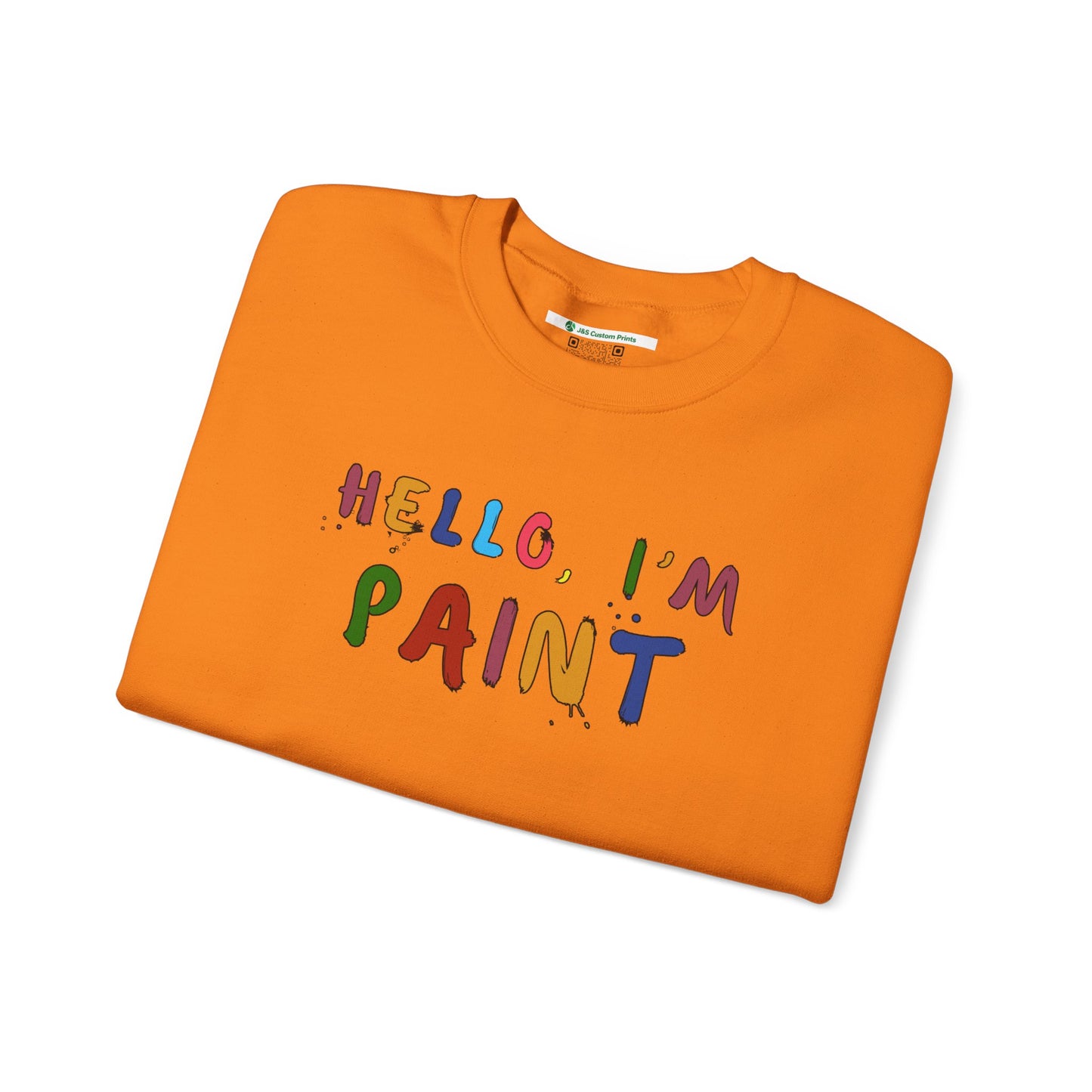 Matching Couple's Set -- Hello, I'm Paint (Adult Unisex Crewneck Sweatshirt)