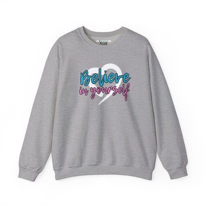 Believe In Yourself -- Blue/Pink (Adult Unisex Crewneck Sweatshirt)