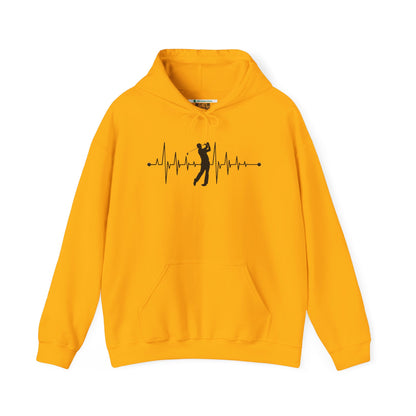 Golf Heartbeat (Adult Unisex Hooded Sweatshirt)