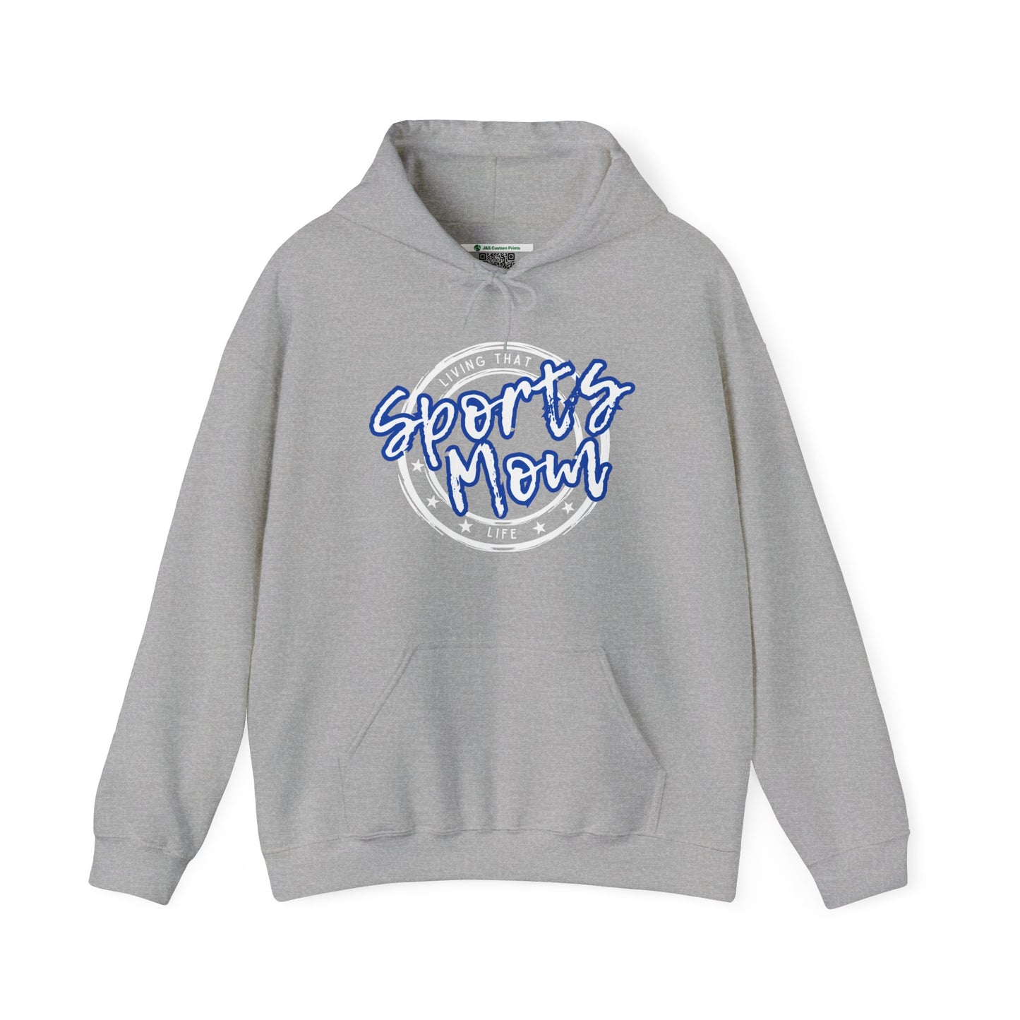 Sports Mom -- Blue Font (Adult Unisex Hooded Sweatshirt)