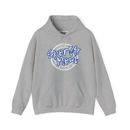Sports Mom -- Blue Font (Adult Unisex Hooded Sweatshirt)