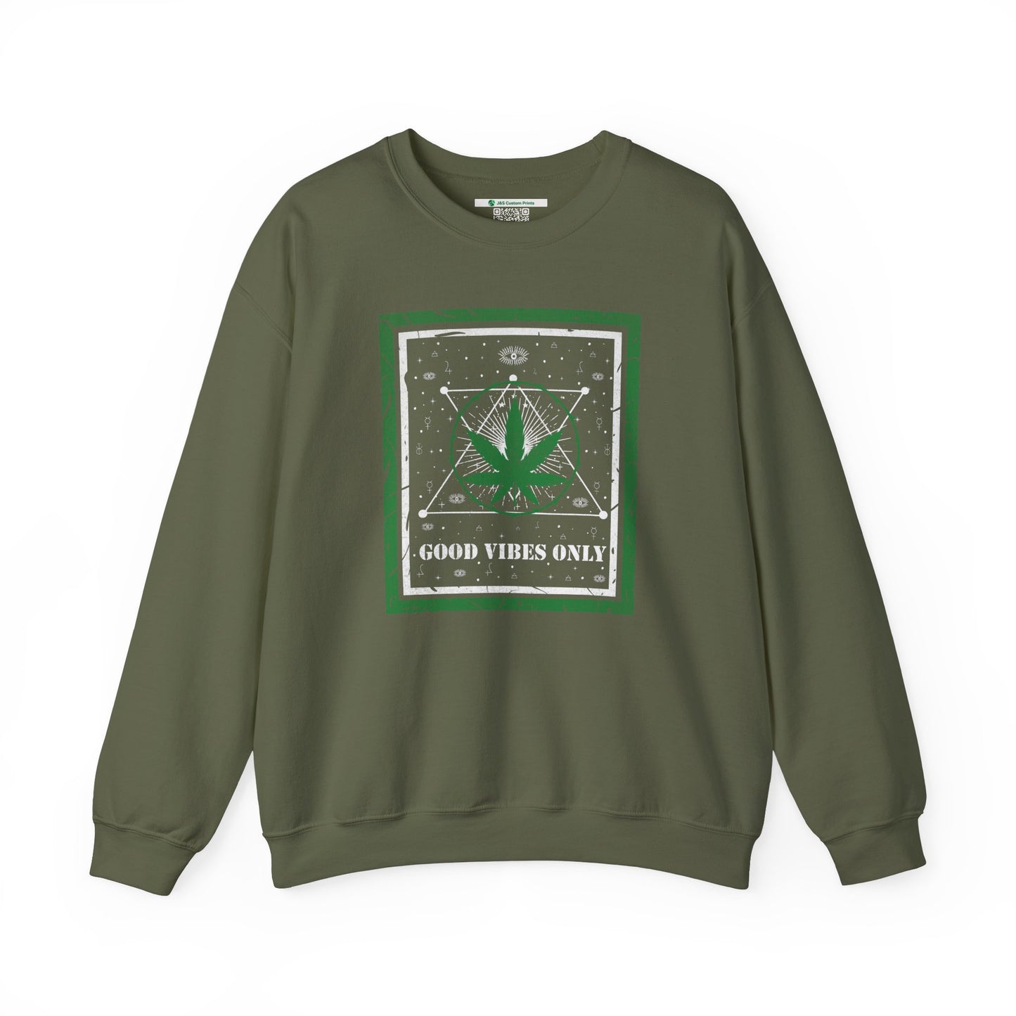 Cannabis -- Good Vibes Only (Adult Unisex Crewneck Sweatshirt)