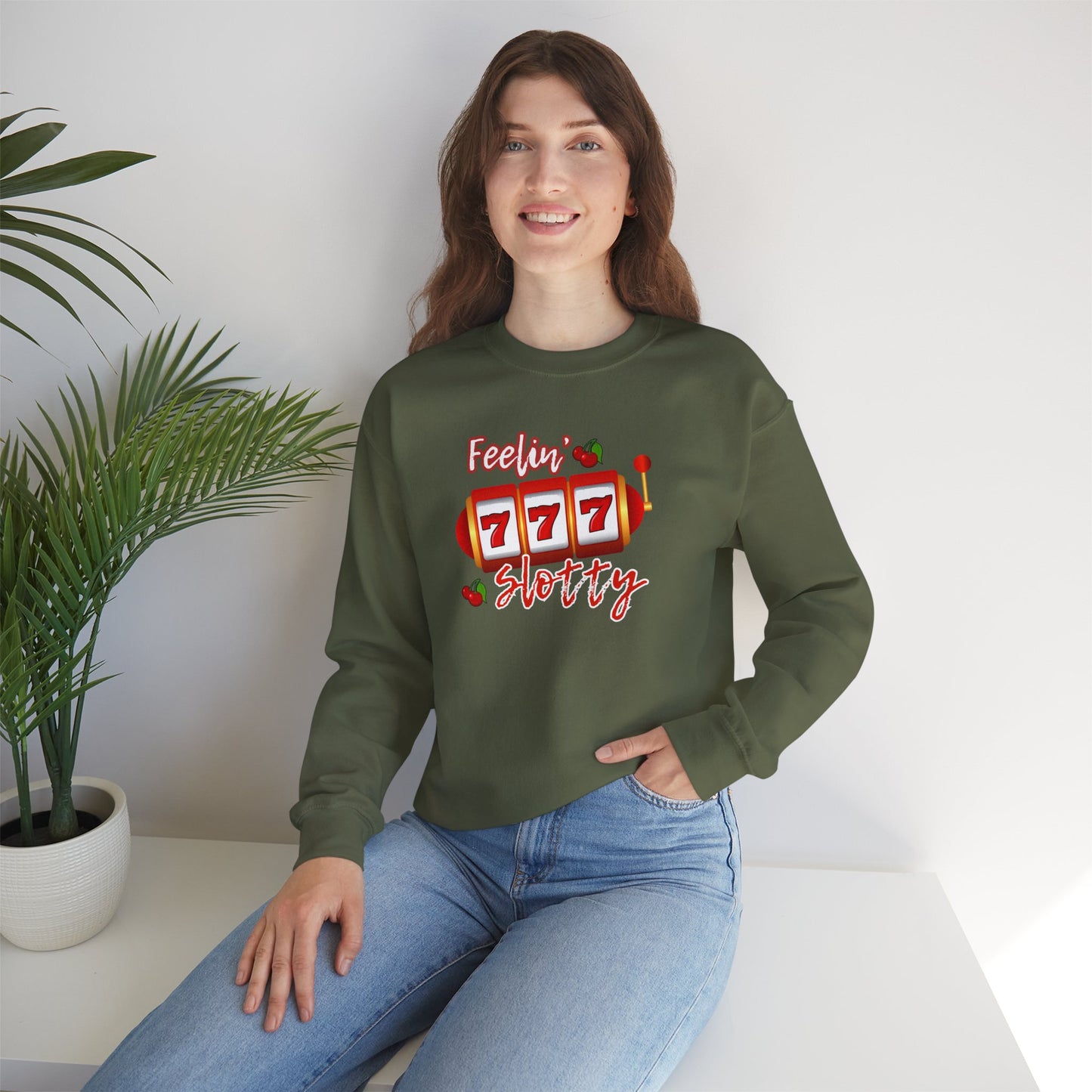 Feelin' Slotty (Adult Unisex Crewneck Sweatshirt)