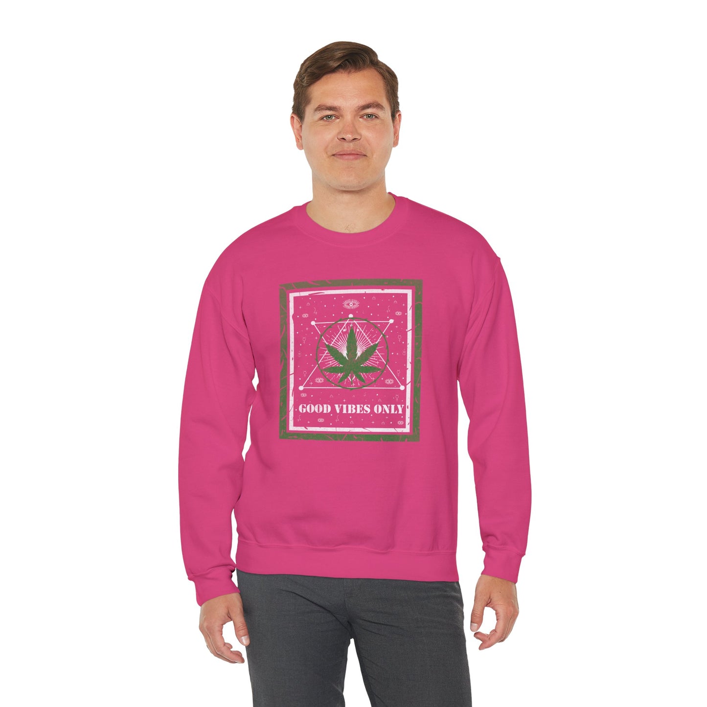 Cannabis -- Good Vibes Only (Adult Unisex Crewneck Sweatshirt)
