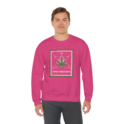 Cannabis -- Good Vibes Only (Adult Unisex Crewneck Sweatshirt)