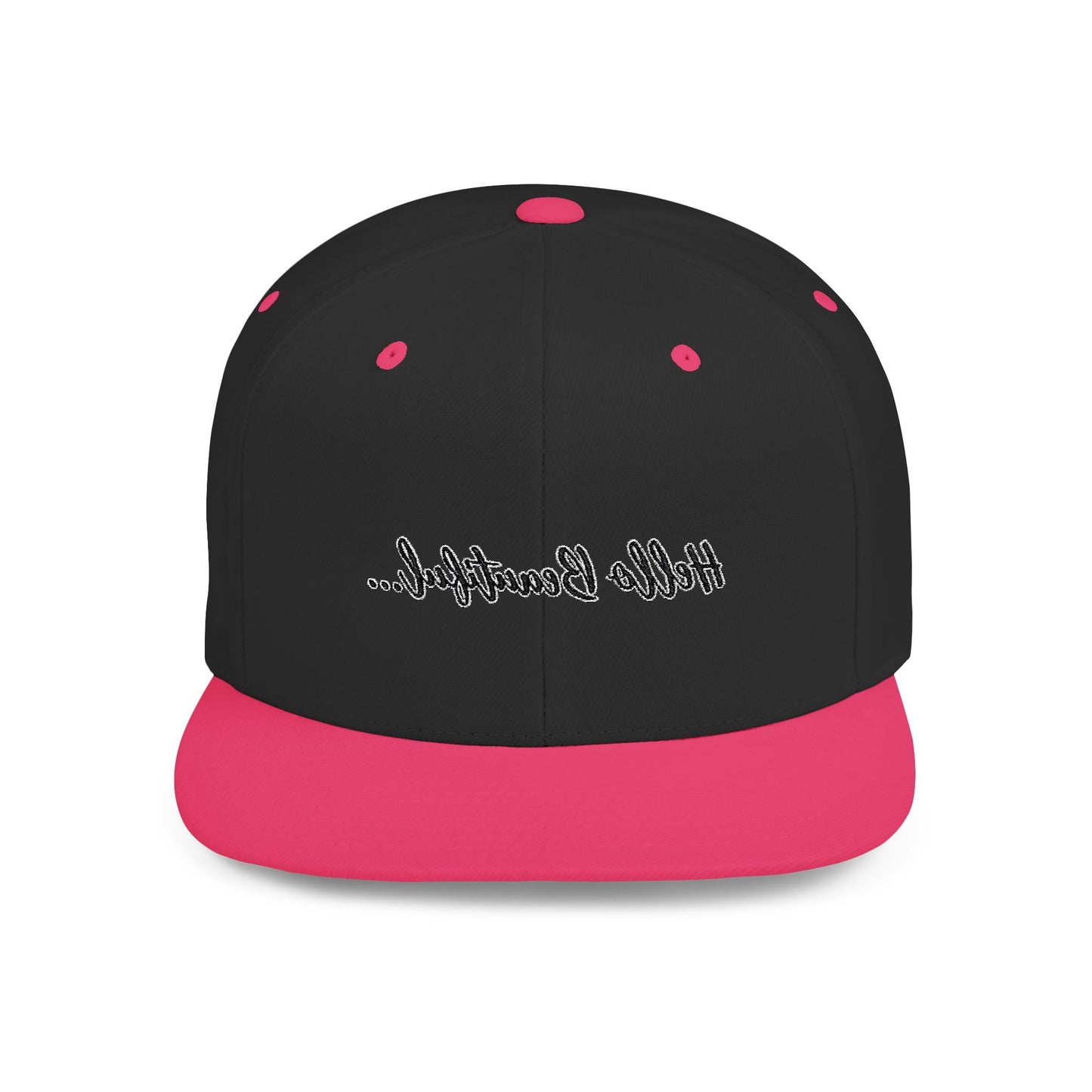 Mirror Message -- Hello Beautiful (Embroidered Flat-Bill, Cotton, Snapback Hat)