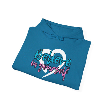 Believe In Yourself -- Blue/Pink (Adult Unisex Hooded Sweatshirt)