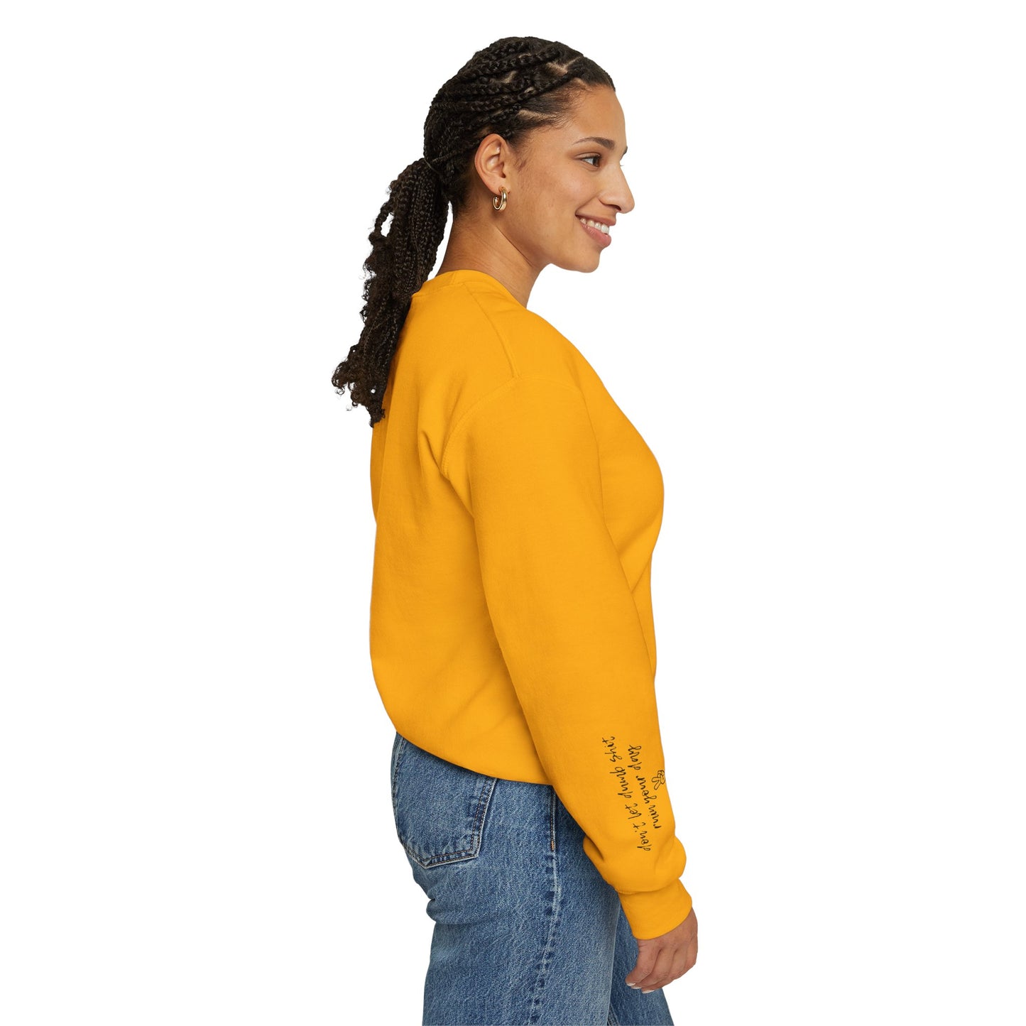 Peace Sign [Sleeve Message] (Adult Unisex Crewneck Sweatshirt)