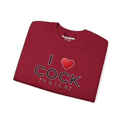 I Love Cocktails -- Simple Font (Adult Unisex Crewneck Sweatshirt)
