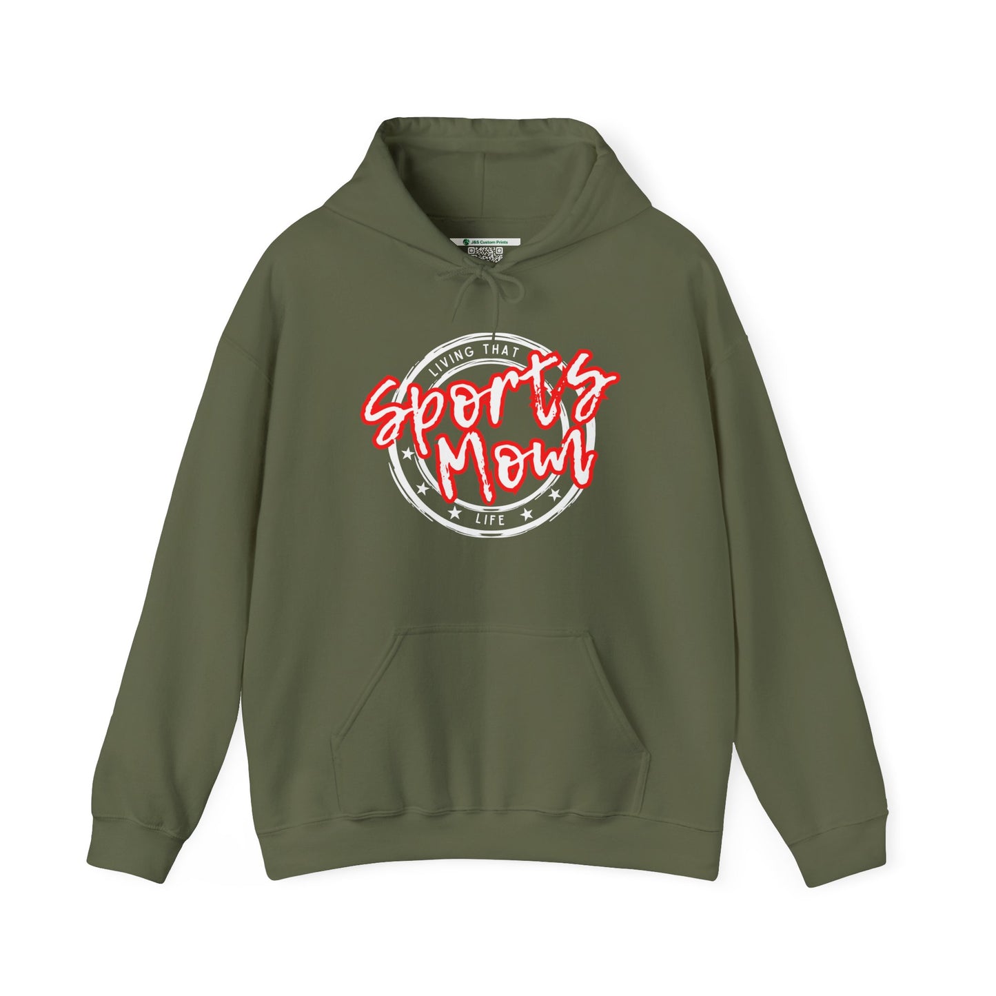 Sports Mom -- Red Font (Adult Unisex Hooded Sweatshirt)