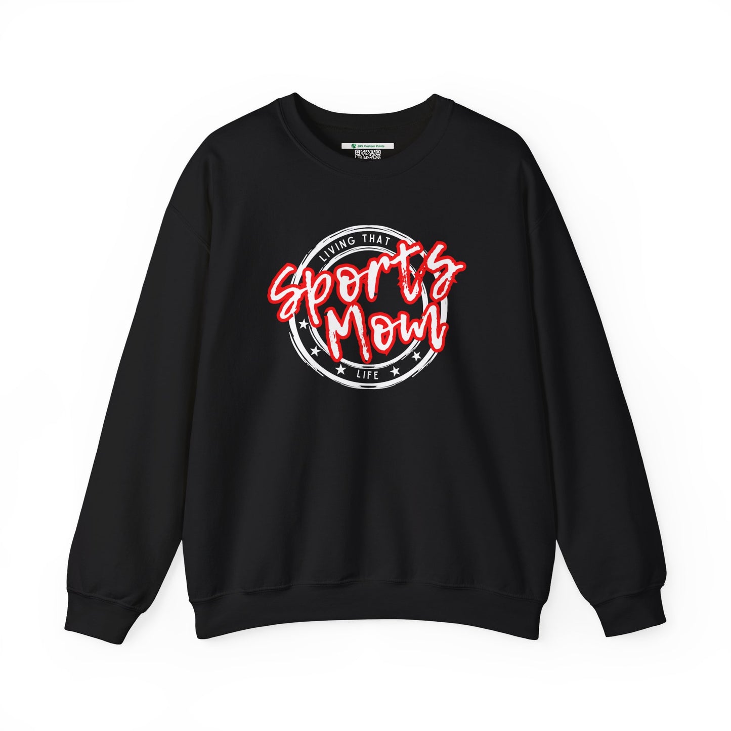 Sports Mom -- Red Font (Adult Unisex Crewneck Sweatshirt)