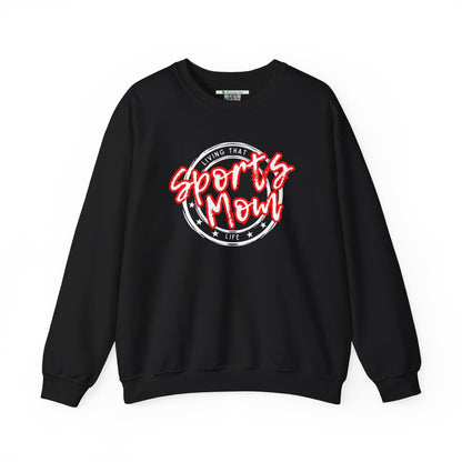 Sports Mom -- Red Font (Adult Unisex Crewneck Sweatshirt)