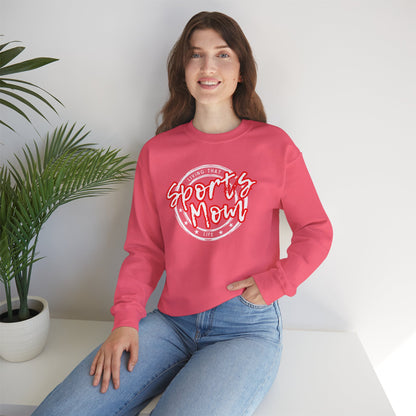 Sports Mom -- Red Font (Adult Unisex Crewneck Sweatshirt)