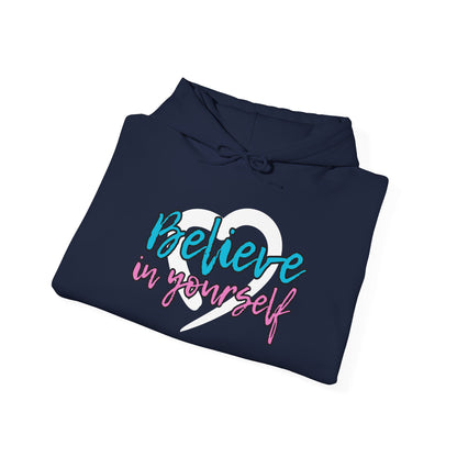 Believe In Yourself -- Blue/Pink (Adult Unisex Hooded Sweatshirt)