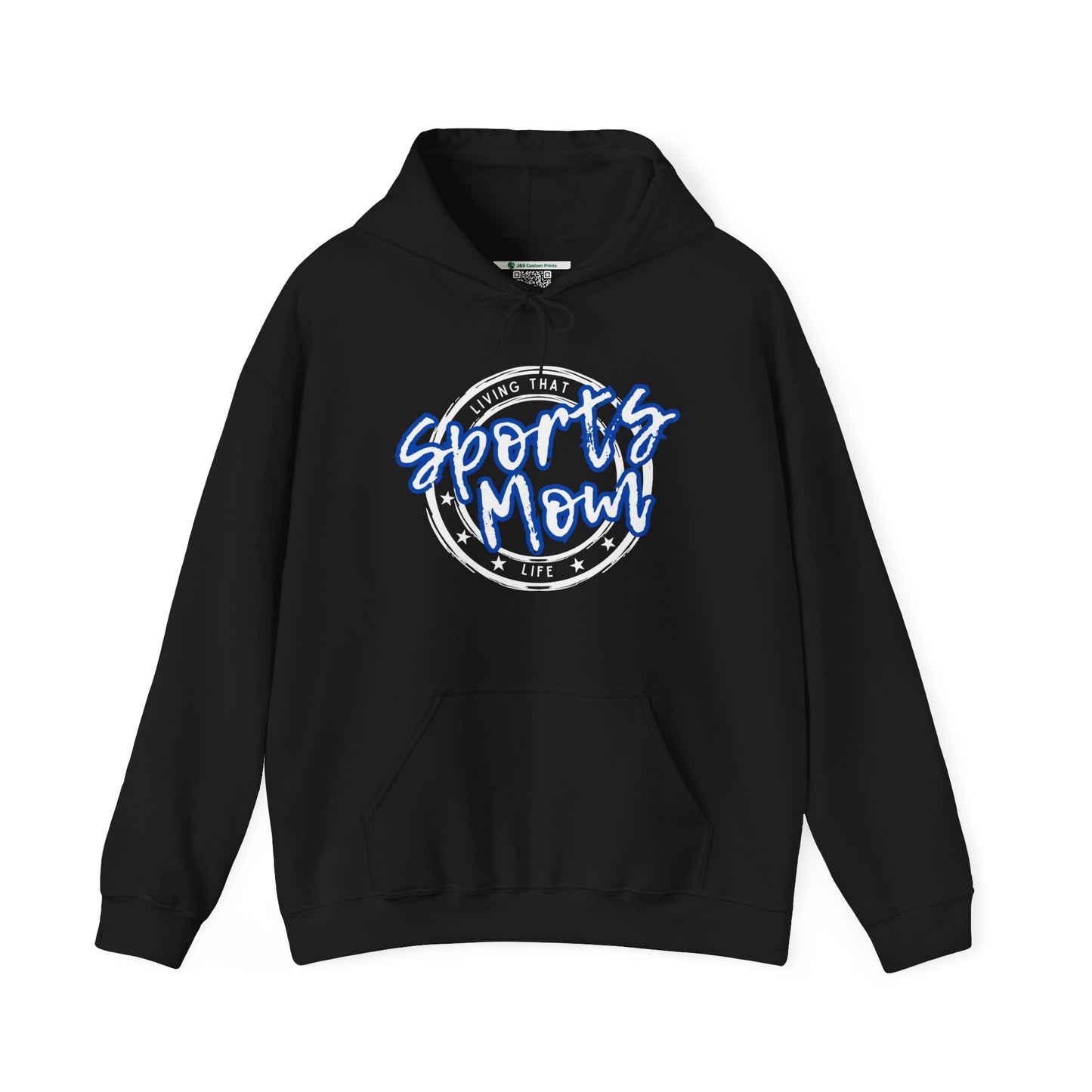 Sports Mom -- Blue Font (Adult Unisex Hooded Sweatshirt)