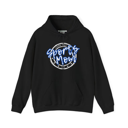 Sports Mom -- Blue Font (Adult Unisex Hooded Sweatshirt)