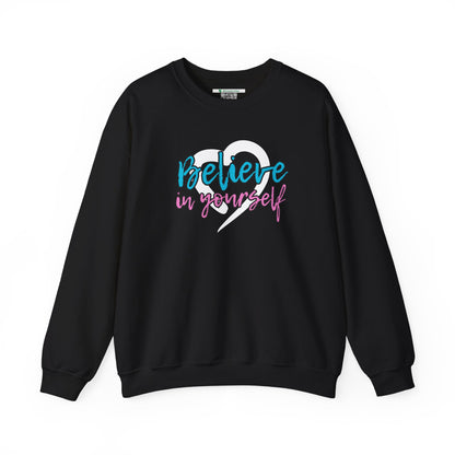 Believe In Yourself -- Blue/Pink (Adult Unisex Crewneck Sweatshirt)