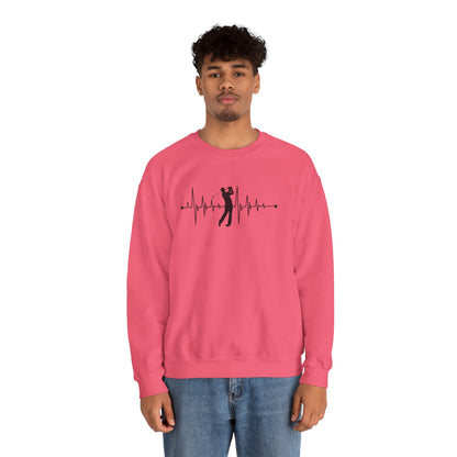 Golf Heartbeat (Adult Unisex Crewneck Sweatshirt)