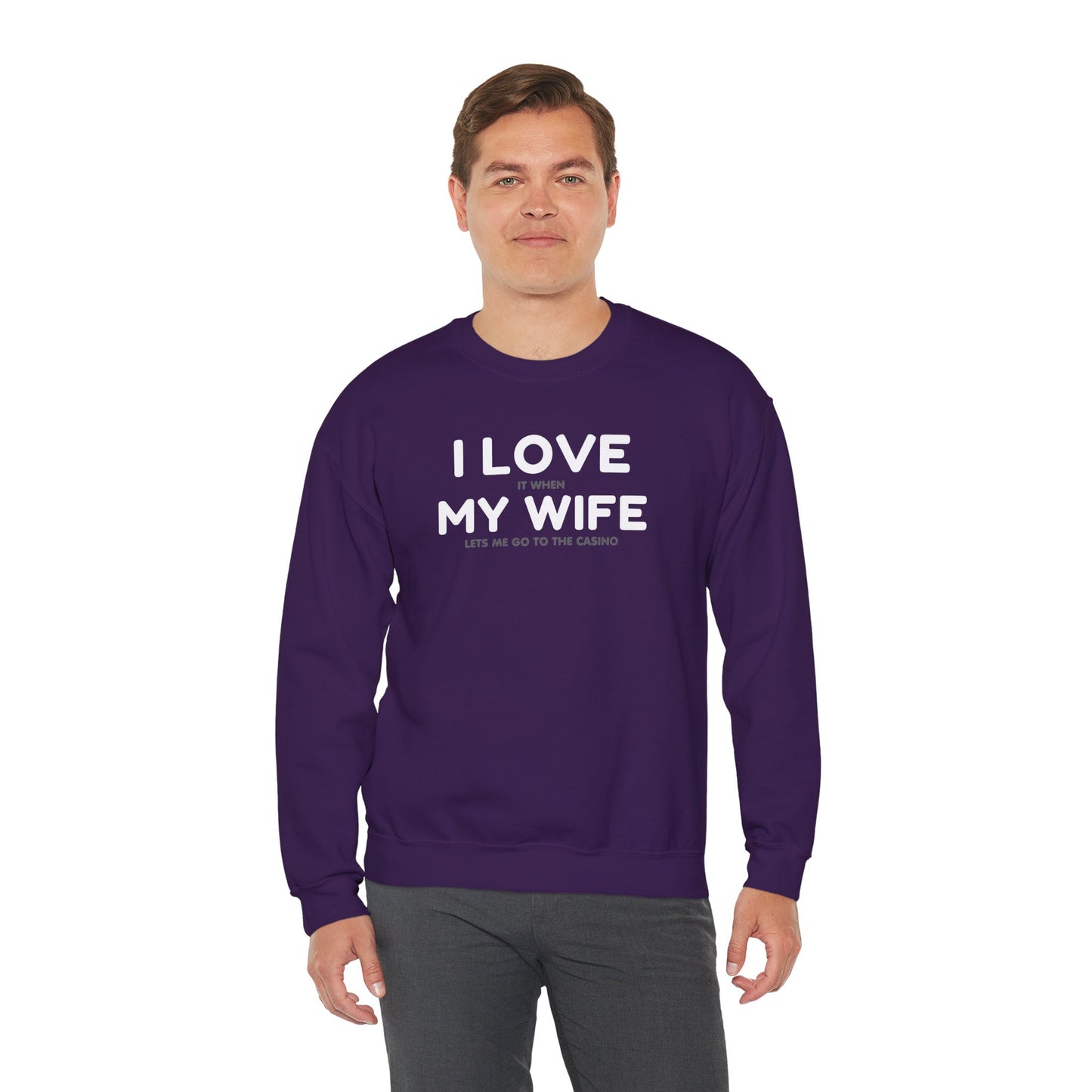 I Love My Wife (Adult Unisex Crewneck Sweatshirt)
