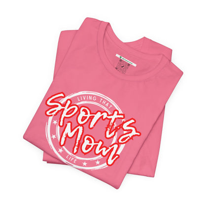 Sports Mom -- Red Font (Adult Unisex Tee)
