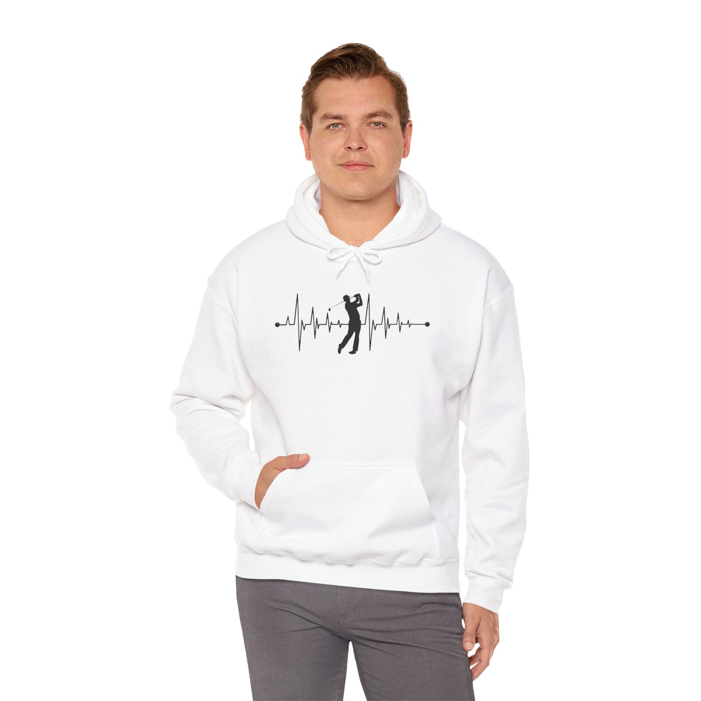Golf Heartbeat (Adult Unisex Hooded Sweatshirt)