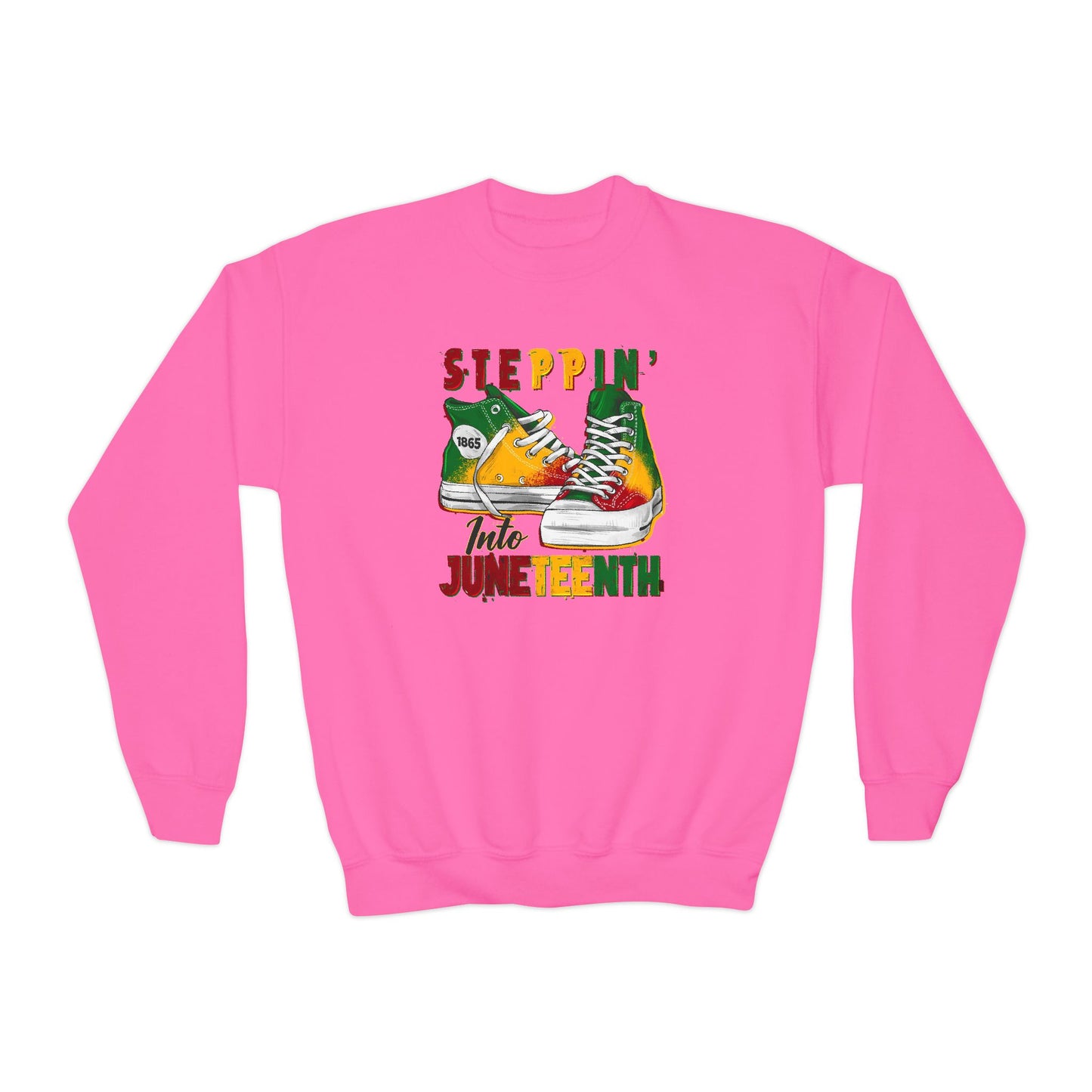 Steppin' Into Juneteenth (Youth Unisex Crewneck Sweatshirt)