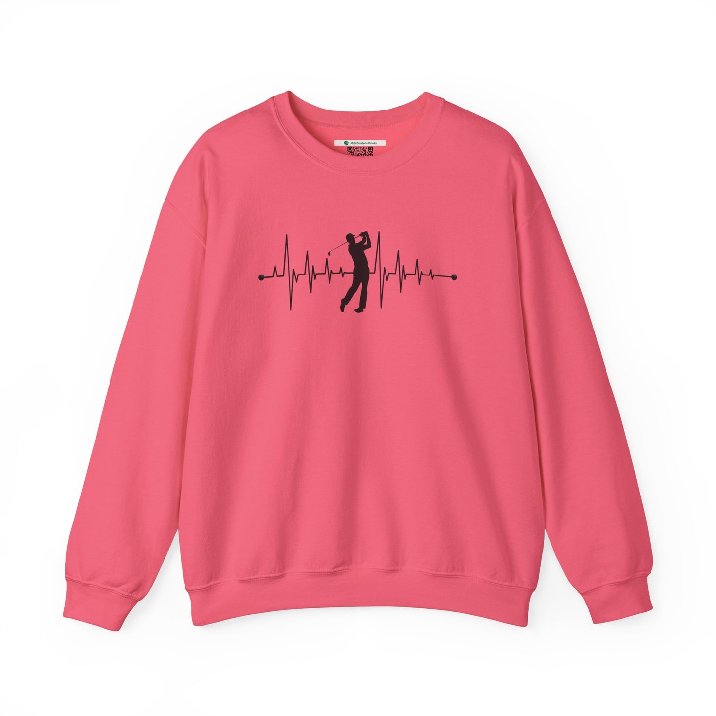 Golf Heartbeat (Adult Unisex Crewneck Sweatshirt)