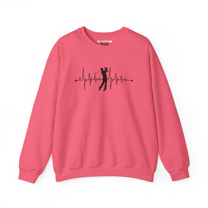 Golf Heartbeat (Adult Unisex Crewneck Sweatshirt)