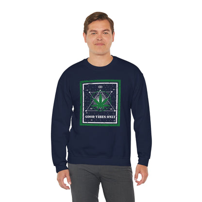 Cannabis -- Good Vibes Only (Adult Unisex Crewneck Sweatshirt)