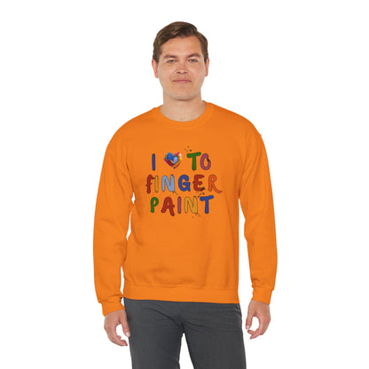 Matching Couple's Set -- I Love to Fingerpaint (Adult Unisex Crewneck Sweatshirt)