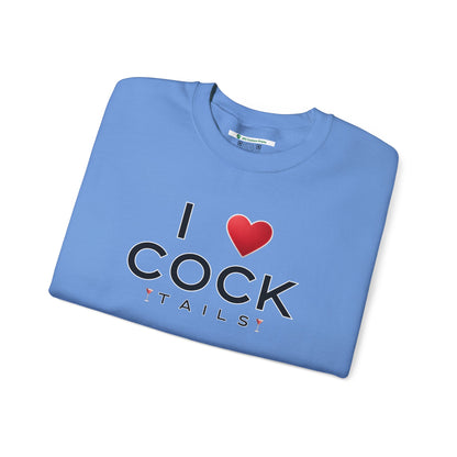 I Love Cocktails -- Simple Font (Adult Unisex Crewneck Sweatshirt)