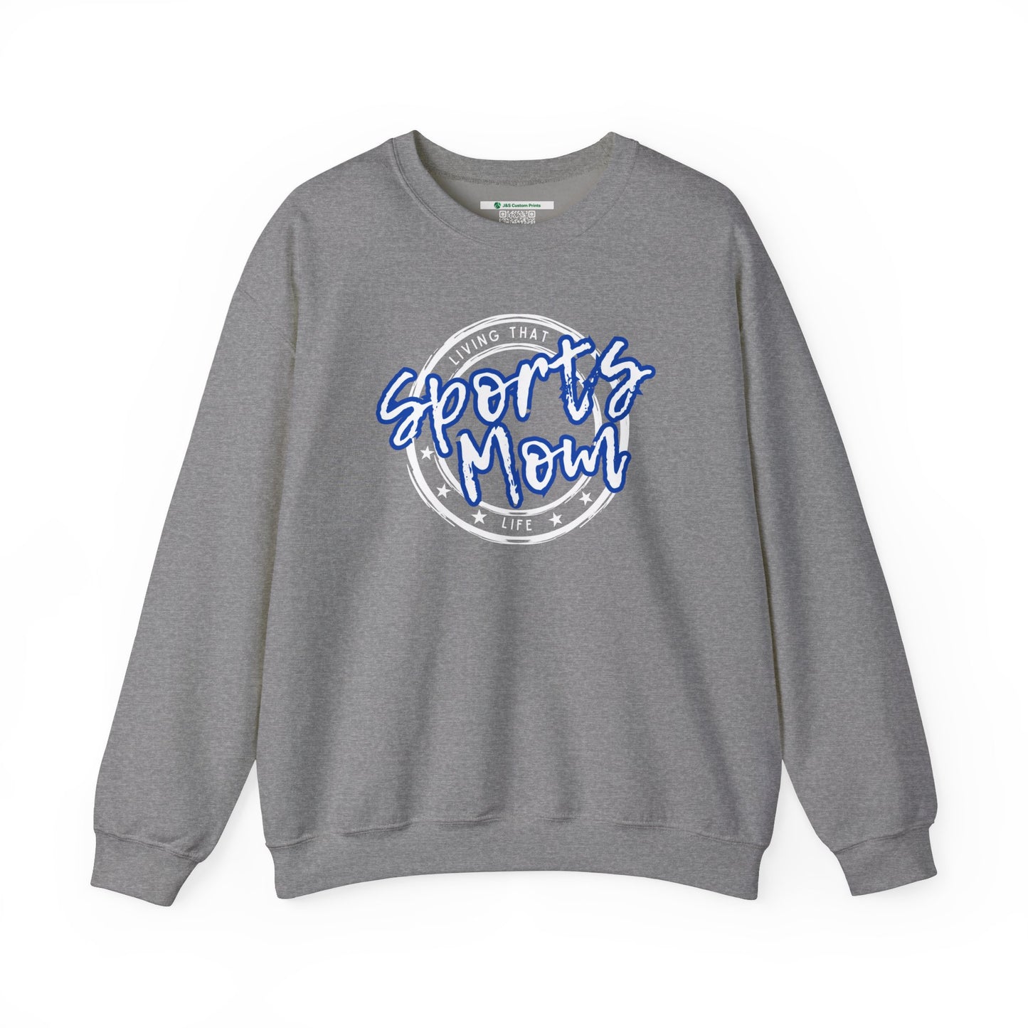 Sports Mom -- Blue Font (Adult Unisex Crewneck Sweatshirt)