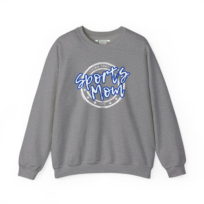Sports Mom -- Blue Font (Adult Unisex Crewneck Sweatshirt)