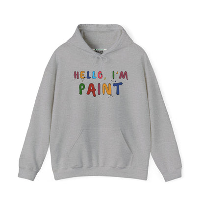 Matching Couple's Set -- Hello, I'm Paint (Adult Unisex Hooded Sweatshirt)