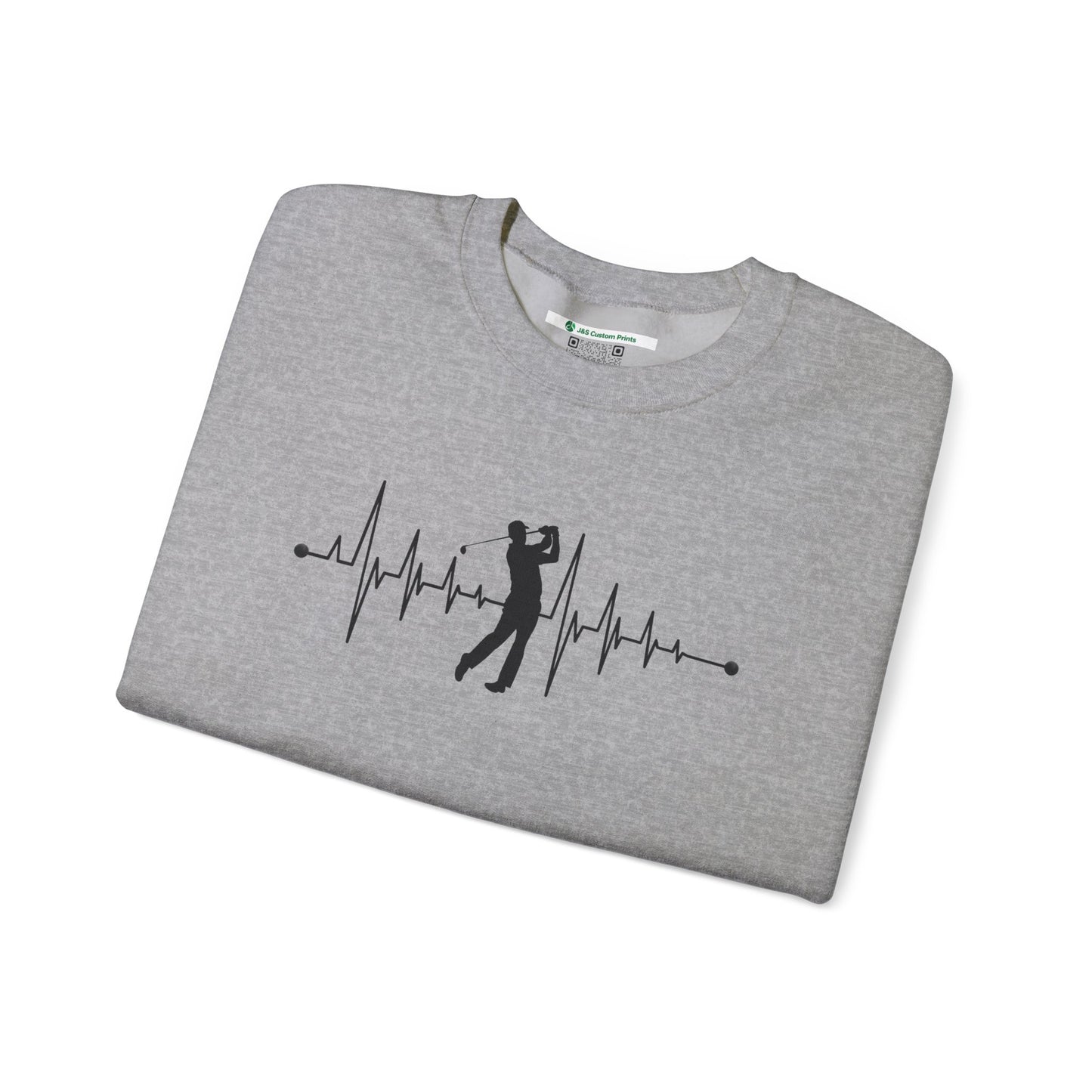 Golf Heartbeat (Adult Unisex Crewneck Sweatshirt)