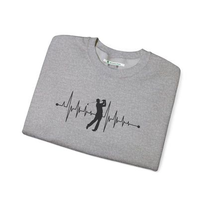 Golf Heartbeat (Adult Unisex Crewneck Sweatshirt)