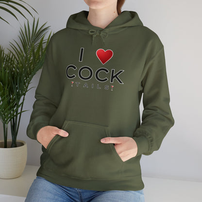 I Love Cocktails -- Simple Font (Adult Unisex Hooded Sweatshirt)